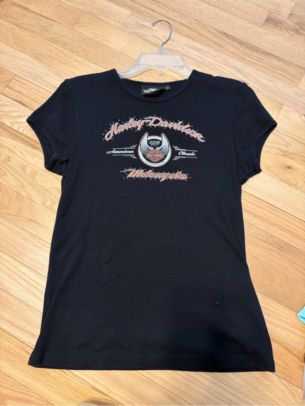 Harley-Davidson Black Logo Short Sleeve Tee 105th anniversary top